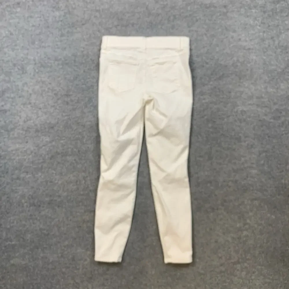 Spanx Jeans Womens M Medium White Denim Stretch Ankle Skinny High Rise Pull On